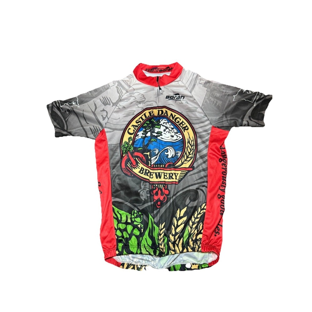 RARE Mens Pro Borah Team x Castle Danger Brew Jersey Black S Short Sleeve Zip